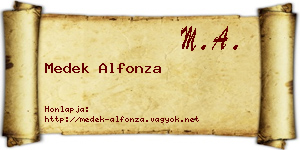 Medek Alfonza névjegykártya